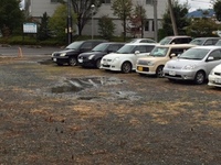 うちの駐車場にも、至る箇所に水たまりが・・・